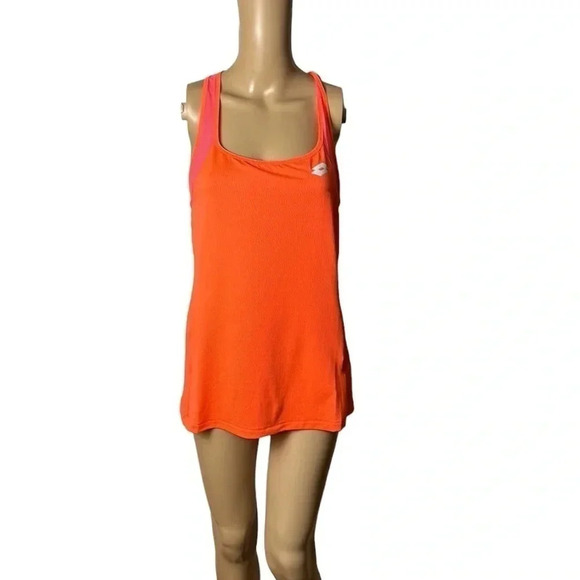 NWT racerback tank top.Coral,mesh,textured fabric , logo,athletic,activewear - Picture 2 of 13